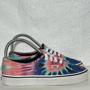 Vans Womens Authentic Tie Dye Blue/Pink OffTheWall Canvas Sneakers Shoes SZ US 7
